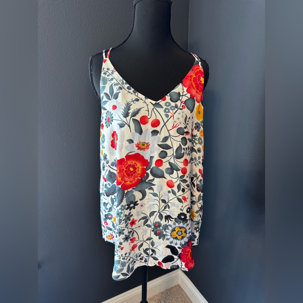 LOFT Floral V-Neck Top - Multicolor